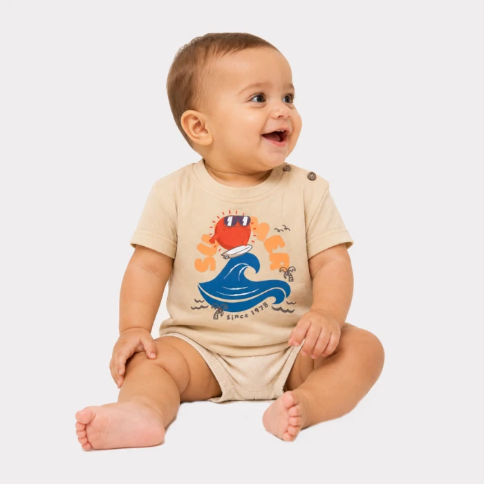 T-Shirt Bébé Manche Courte "Le Canada M'appelle" - 100% Coton Imprimé En France