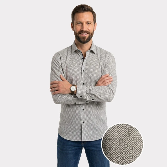 CHEMISE HOMME À manches longues mode avec coupe ample et tissu